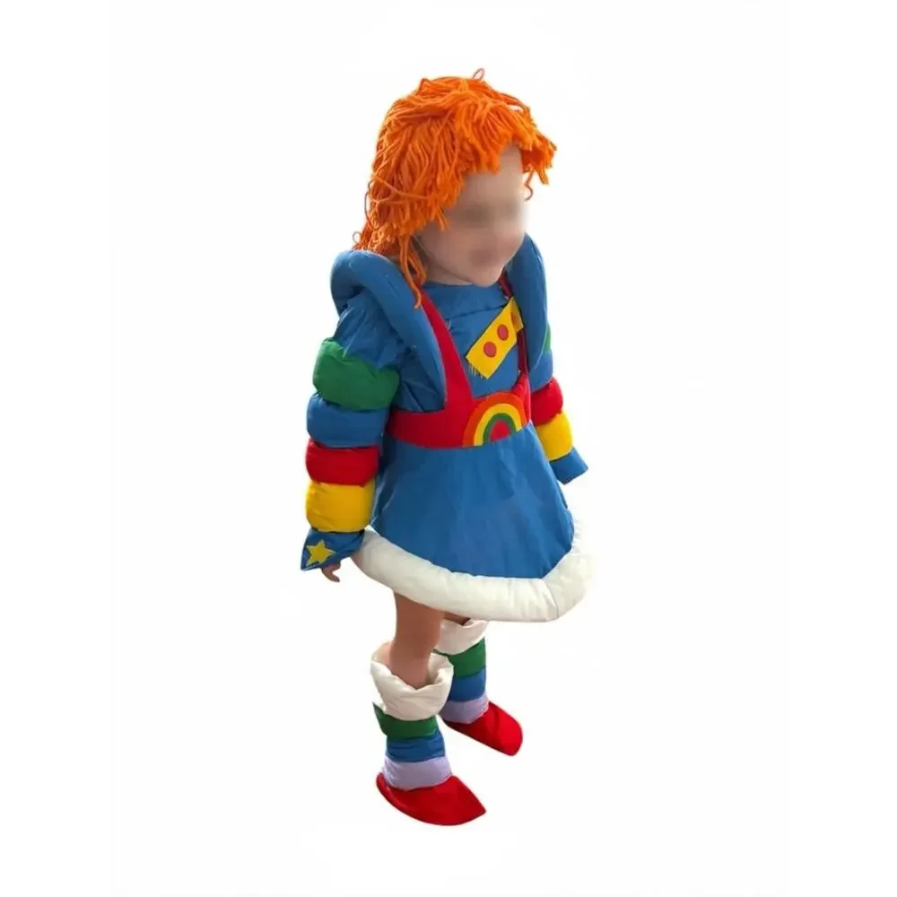 Vintage 80s Handmade Rainbow Brite Costume 3T 4T Halloween 5 Piece Outfit w/ Wig